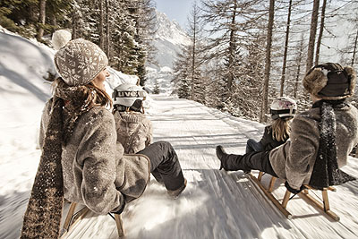 Zugspitz toboggan by train