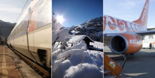 "ski train" "snow train" race to Alps